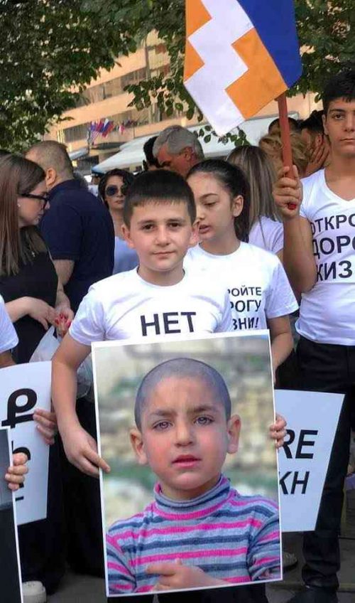 Protest action in front of the UN office in Armenia