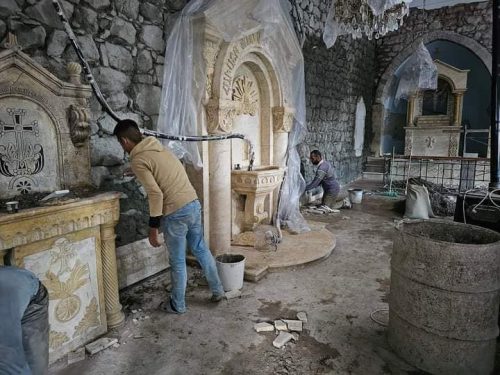 St. Astvatsatsin Church in Kessab undergoing reconstruction