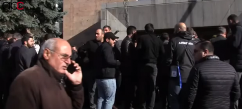 Protests outside Government building