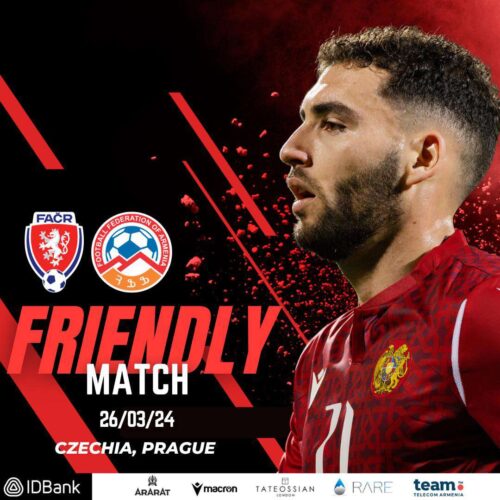 Friendly football match to take place between Armenia and Czechia