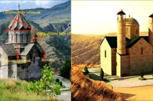 Азербайджан превращает церковь Святого Воскресения в оккупированном Бердзоре в мечеть