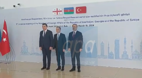 Azerbaijani, Georgian and Turkish foreign ministers’ meeting taking place in Baku