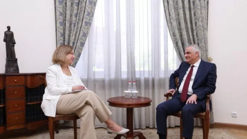 Before meeting with Tavush residents, Grigoryan discusses border delimitation process with US ambassador to Armenia