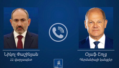 Փաշինյանը հեռախոսազրւյց է ունեցել Գերմանիայի կանցլեր Օլաֆ Շոլցի հետ