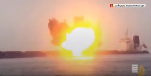 Ship goes down after Houthi attack