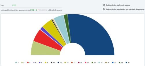 ЦИК Грузии опубликовала предварительные данные выборов, основанные на 100-процентном подсчете бюллетеней
