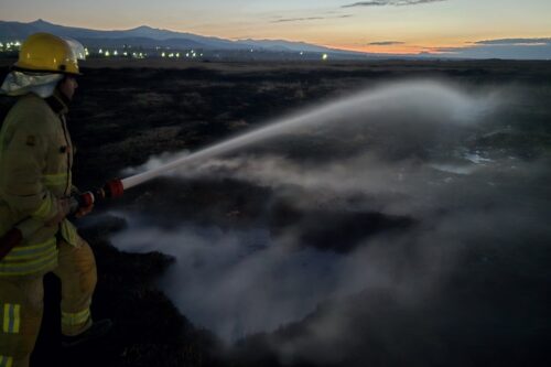 Пожар на торфяных полях села Торфаван
