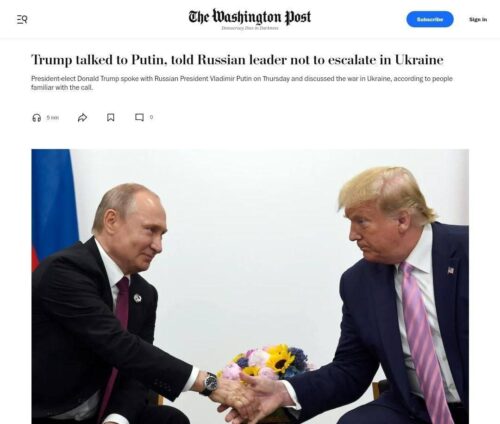 The Washington Post: Trump had a phone conversation with Putin