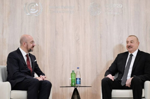 Aliyev meets Charles Michel