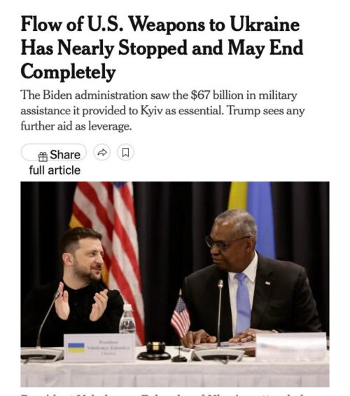 US reduces arms supply to Ukraine