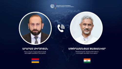 Ararat Mirzoyan has phone call with India’s foreign minister
