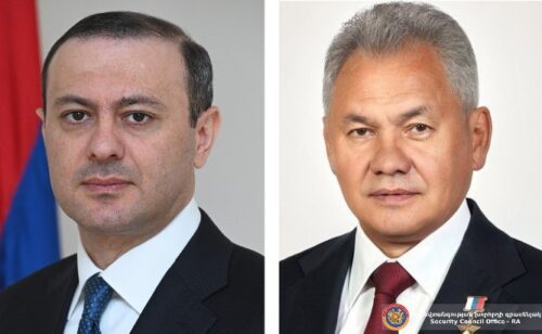 Армен Григорян провел телефонный разговор с секретарем Совета безопасности России Сергеем Шойгу