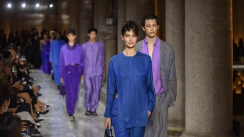 Latest collection created by Giorgio Armani shown in Milan