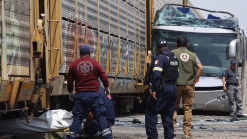 Train collides with bus in Mexico killing at least 8