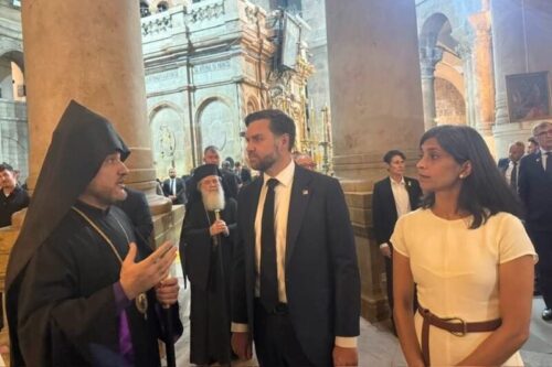 US vice president visits Armenian section of Holy Sepulchre Church in Jerusalem