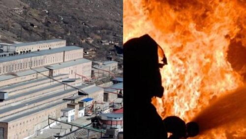 Пожар на Зангезурском комбинате: на место происшествия выехали 6 пожарных расчётов