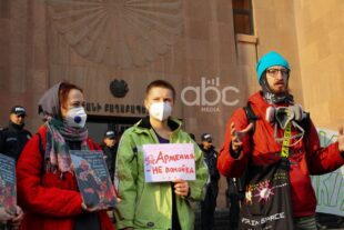 Gas mask protest held in Yerevan (photos)