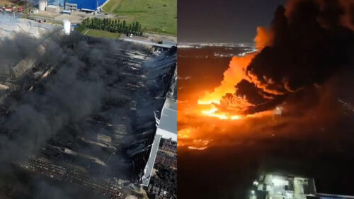 Мощный взрыв повредил химические и пластмассовые заводы