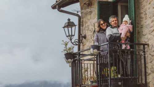 Newborn’s cry in an Italian village drowns out the purring of cats as the first child in 30 years is born