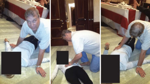 British king’s brother with woman lying on floor: New Epstein files feature photos of former prince