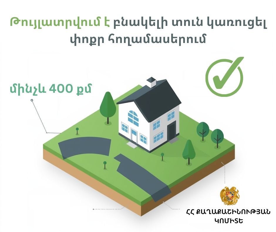 Ավելի քան 45․000 փոքր հողամասի սեփականատերեր տուն կառուցելու հնարավորություն կստանա Ավելի քան 45․000 փոքր հողամասի սեփականատերեր տուն կառուցելու հնարավորություն կստանա