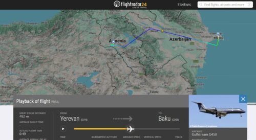 Այսօր Երևանից Բաքու է թռել FlyOne ավիաընկերության Gulfstream G450 ինքնաթիռը․ Factor TV